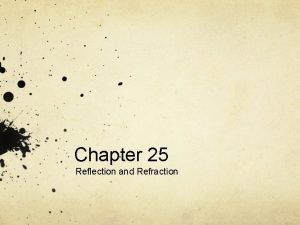 Chapter 25 Reflection and Refraction Reflection and Refraction