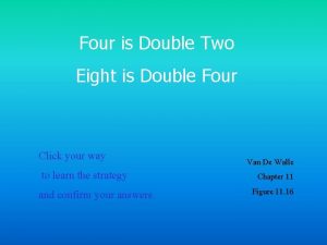 Four is Double Two Eight is Double Four
