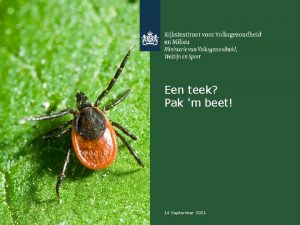 Een teek Pak m beet 1 14 September