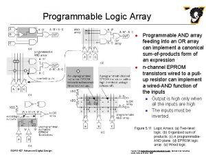 Programmable Logic Array l l Programmable AND array