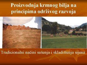 Proizvodnja krmnog bilja na principima odrivog razvoja Tradicionalni