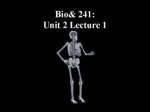 Bio 241 Unit 2 Lecture 1 Functions of
