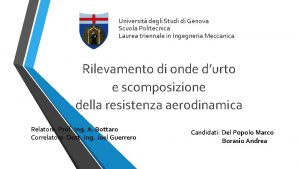 Universit degli Studi di Genova Scuola Politecnica Laurea