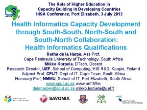 The Role of Higher Education in Capacity Building