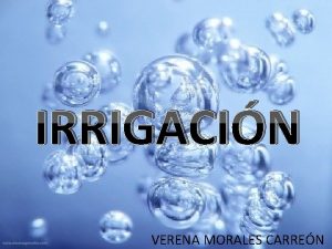 IRRIGACIN VERENA MORALES CARREN No hay duda de