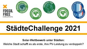 Stdte Challenge 2021 SolarWettbewerb unter Stdten Welche Stadt