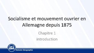 Socialisme et mouvement ouvrier en Allemagne depuis 1875