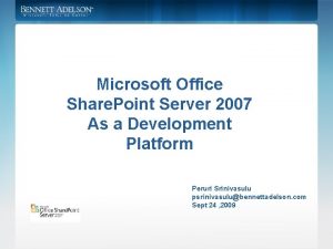 Microsoft Office Share Point Server 2007 As a