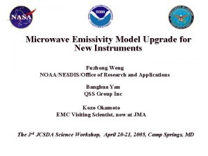 Microwave Emissivity Model Upgrade for New Instruments Fuzhong