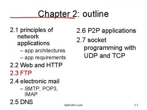 Chapter 2 outline 2 1 principles of network