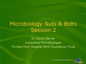 Microbiology Nuts Bolts Session 2 Dr David Garner