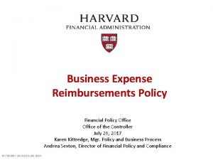 Business Expense Reimbursements Policy Financial Policy Office of