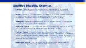 1 Qualified Disability Expenses Education Tuition for preschool