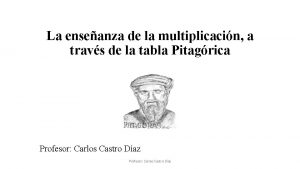 La enseanza de la multiplicacin a travs de