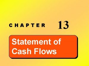 CHAPTER 13 Statement of Cash Flows Learning Objective
