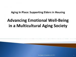 Aging In Place Supporting Elders in Housing Advancing