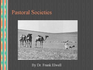 Pastoral Societies By Dr Frank Elwell Pastoral Societies