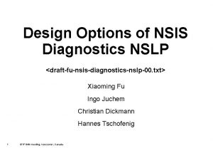 Design Options of NSIS Diagnostics NSLP draftfunsisdiagnosticsnslp00 txt