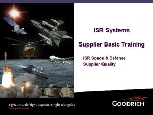 ISR Systems Supplier Basic Training ISR Space Defense