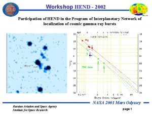 Workshop HEND 2002 Participation of HEND in the