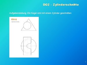 DG 2 Zylinderschnitte Aufgabenstellung Ein Kegel wird mit