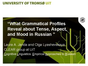 What Grammatical Profiles Reveal about Tense Aspect and