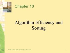 Chapter 10 Algorithm Efficiency and Sorting 2006 Pearson