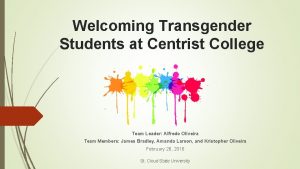Welcoming Transgender Students at Centrist College Team Leader