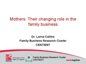 Mothers Their changing role in the family business