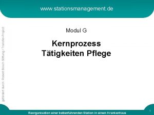 gefrdert durch Robert Bosch Stiftung TransferProject www stationsmanagement