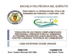 ESCUELA POLITCNICA DEL EJRCITO TESIS PREVIO LA OBTENCIN