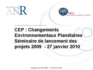 Emplacement pour logo structure support CEP Changements Environnementaux