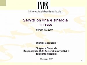 Servizi on line e sinergie in rete Forum