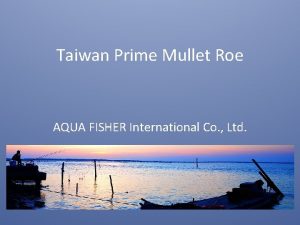 Taiwan Prime Mullet Roe AQUA FISHER International Co