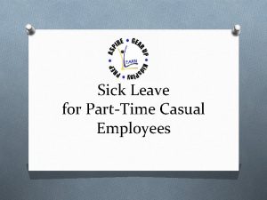 Sick Leave for PartTime Casual Employees Healthy Workplaces