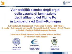 Vulnerabilit sismica degli argini delle vasche di laminazione