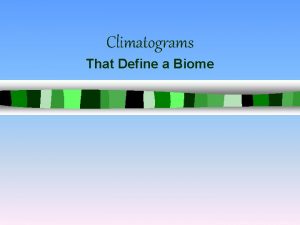 Climatograms That Define a Biome Key Terms Biome