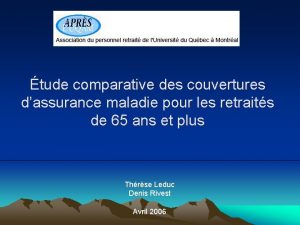 tude comparative des couvertures dassurance maladie pour les