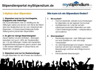 Stipendienportal my Stipendium de 3 Mythen ber Stipendien