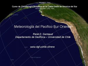 SENAMHI Per Curso de Climatologa Sinptica en la