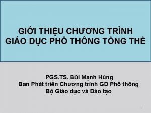 GII THIU CHNG TRNH GIO DC PH THNG