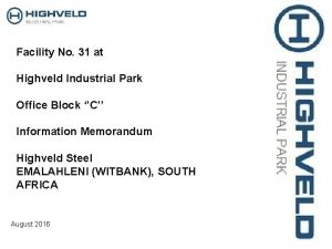 Facility No 31 at Highveld Industrial Park Office