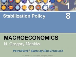 Stabilization Policy MACROECONOMICS N Gregory Mankiw Power Point