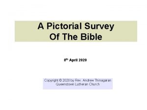 A Pictorial Survey Of The Bible 8 th