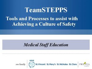 Team STEPPS Tools and Processes to assist with