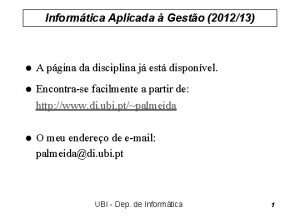 Informtica Aplicada Gesto 201213 l A pgina da