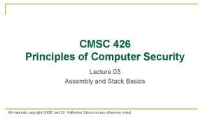 CMSC 426 Principles of Computer Security Lecture 03