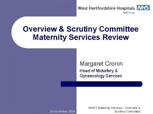 Overview Scrutiny Committee Maternity Services Review Margaret Cronin