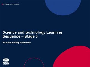 NSW Department of Education Science and technology Learning