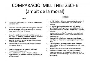 COMPARACI MILL I NIETZSCHE mbit de la moral